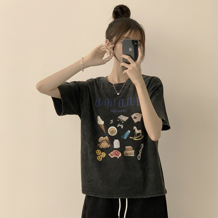 半袖Tシャツ キャットラウンド半袖Tシャツ BLUE