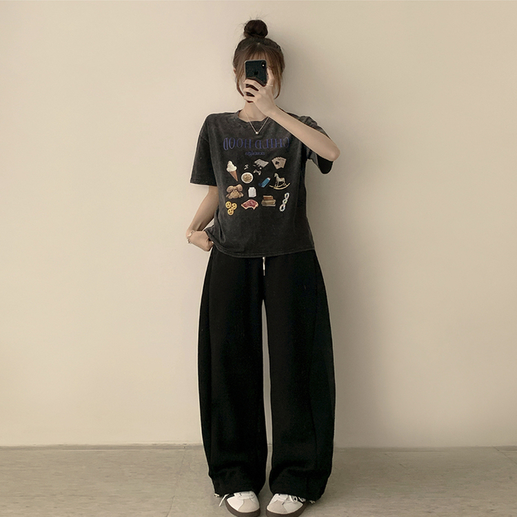 半袖Tシャツ キャットラウンド半袖Tシャツ BLUE
