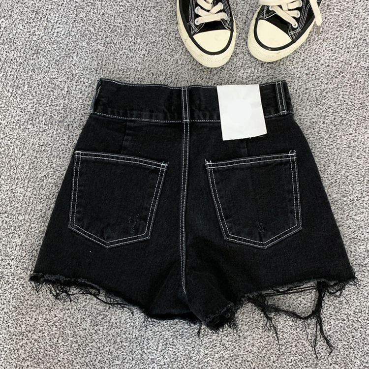ショートパンツ ダメージハイウエストショートパンツ