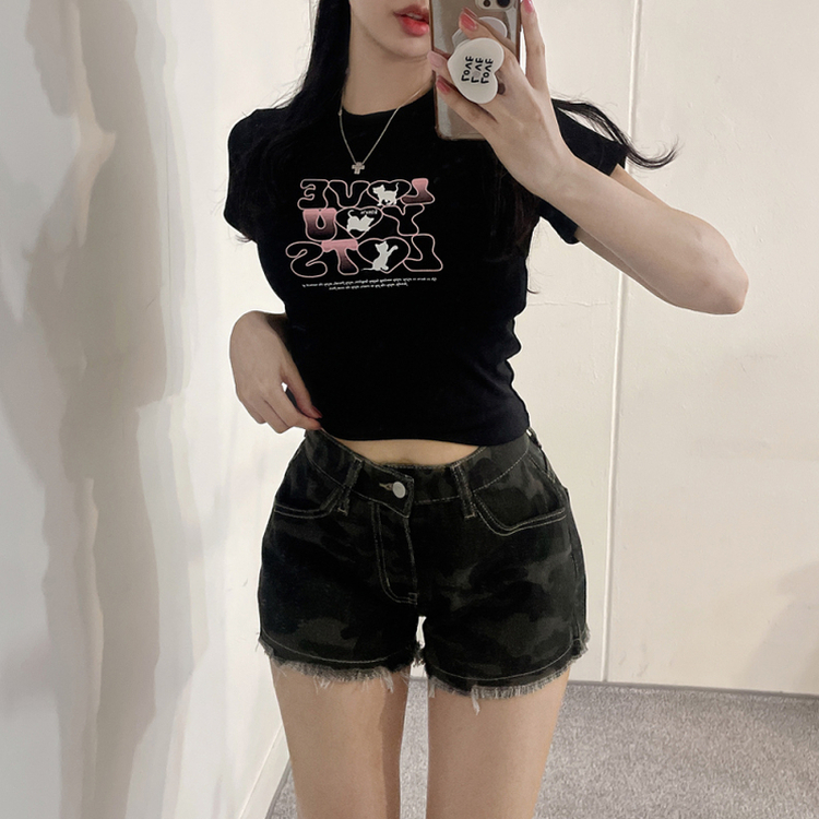 ショートパンツ ミリタリーストリートホットパンツ CAMO