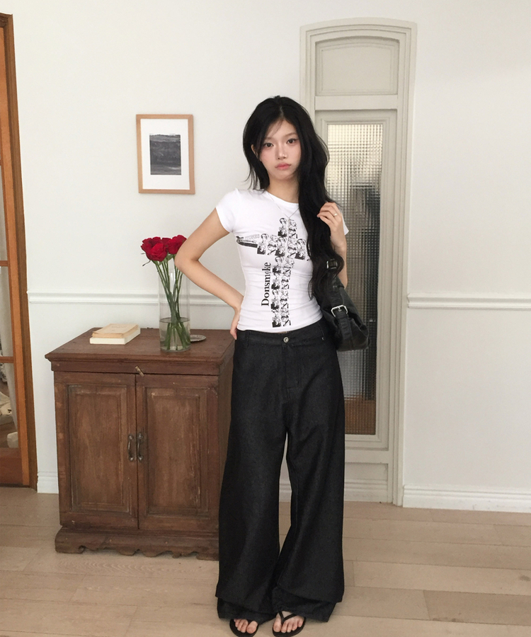 半袖Tシャツ NANAスリム半袖Tシャツ WHITE