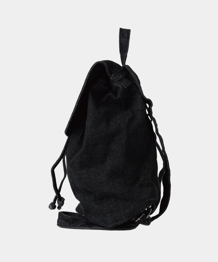 バックバッグ・スクールバッグ カジュアルデニムビッグバックパック BLACK