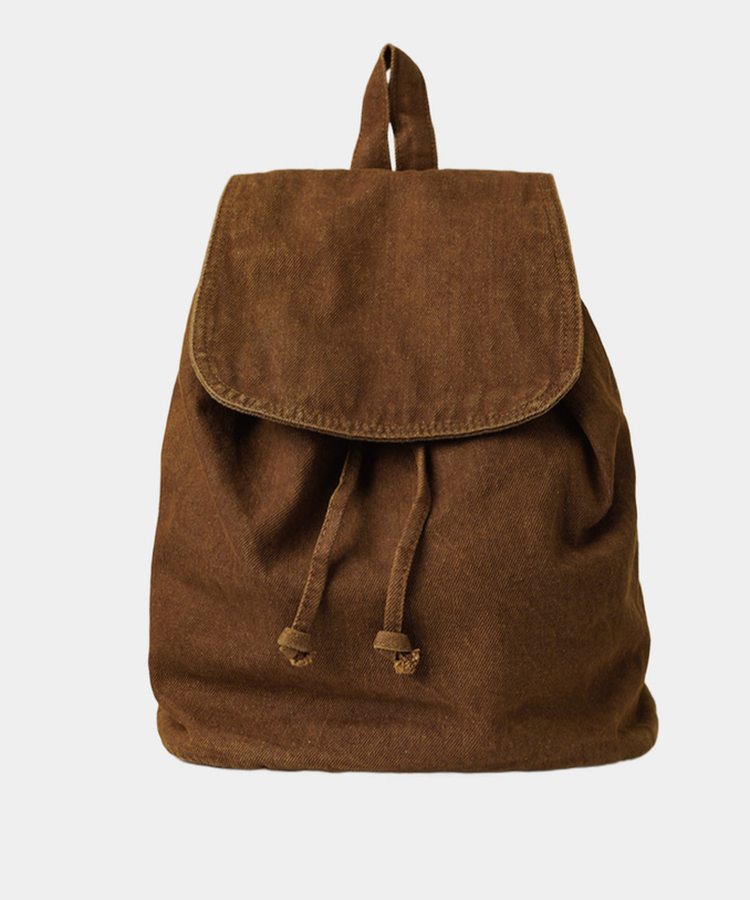 バックバッグ・スクールバッグ カジュアルデニムビッグバックパック BROWN