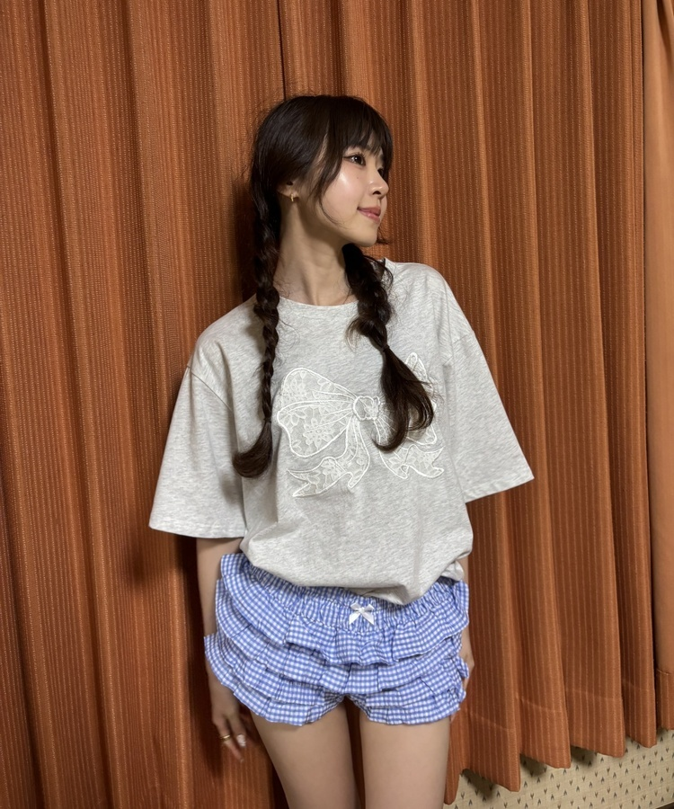 シアサッカーチェックフリルショートパンツ｜ショートパンツ