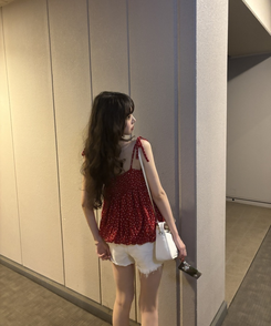 ショートパンツ ダメージデニムショートパンツ WHITE