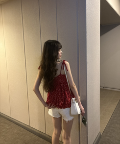 ショートパンツ ダメージデニムショートパンツ WHITE