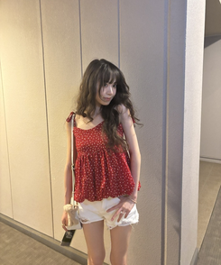 ショートパンツ ダメージデニムショートパンツ WHITE