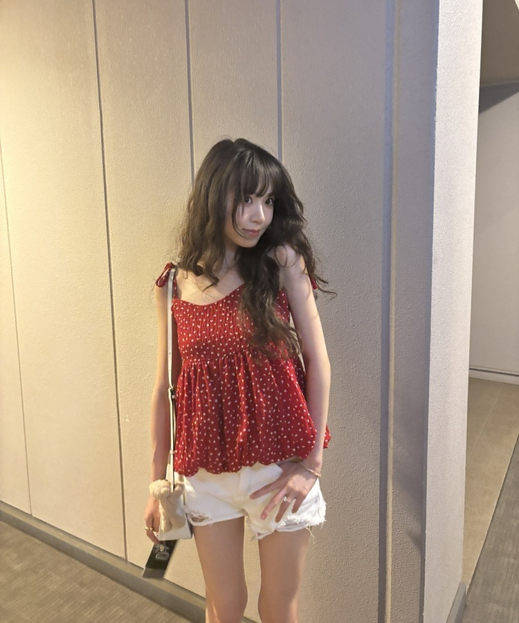 ダメージデニムショートパンツ WHITE