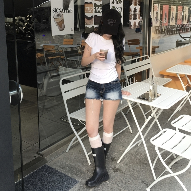 ショートパンツ ディープブルーショートデニムパンツ DEEP DENIM