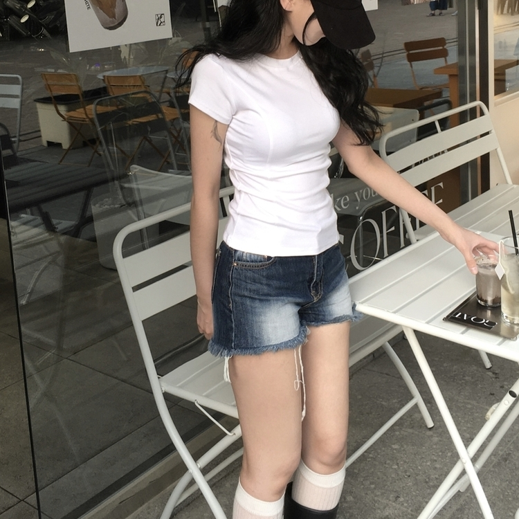 ショートパンツ ディープブルーショートデニムパンツ DEEP DENIM