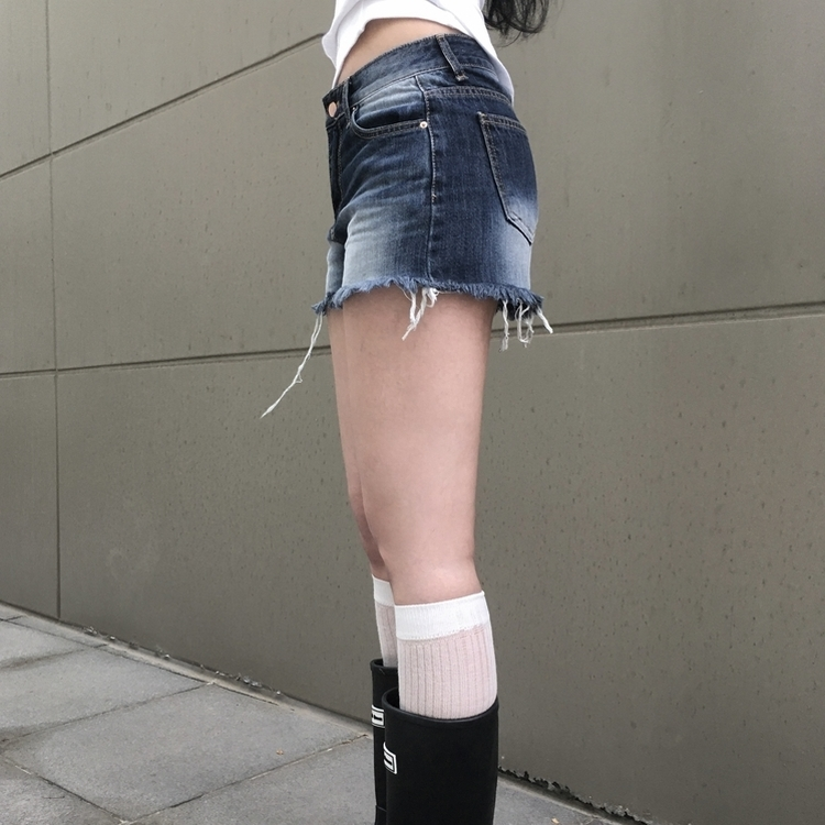 ショートパンツ ディープブルーショートデニムパンツ DEEP DENIM