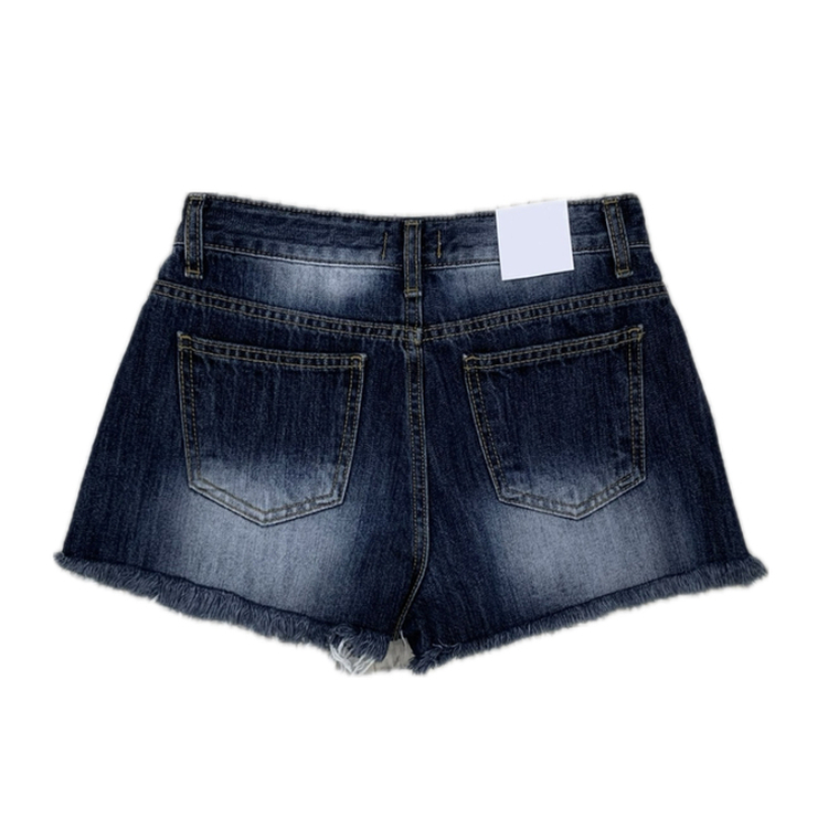 ショートパンツ ディープブルーショートデニムパンツ