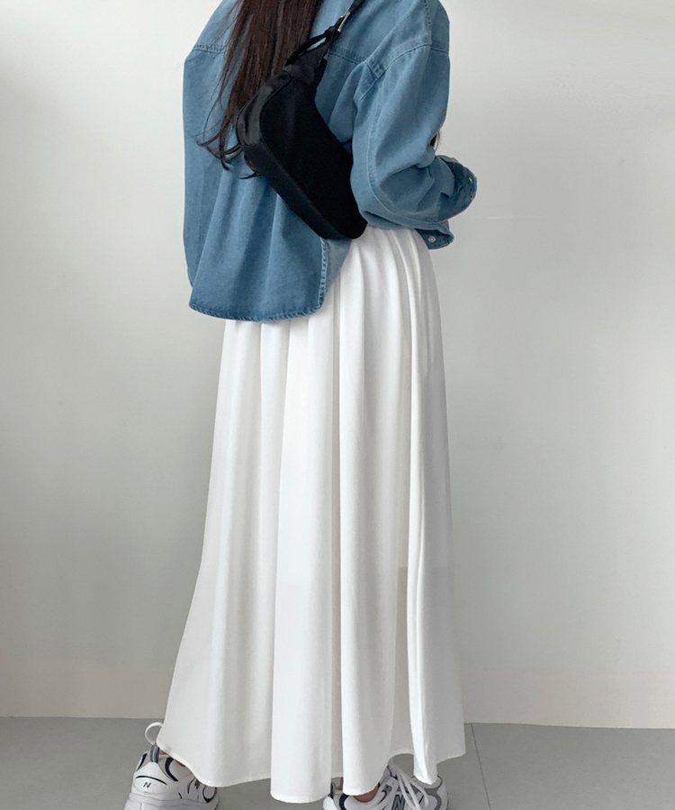 ロングワンピース フルアレイヤードロングワンピース WHITE