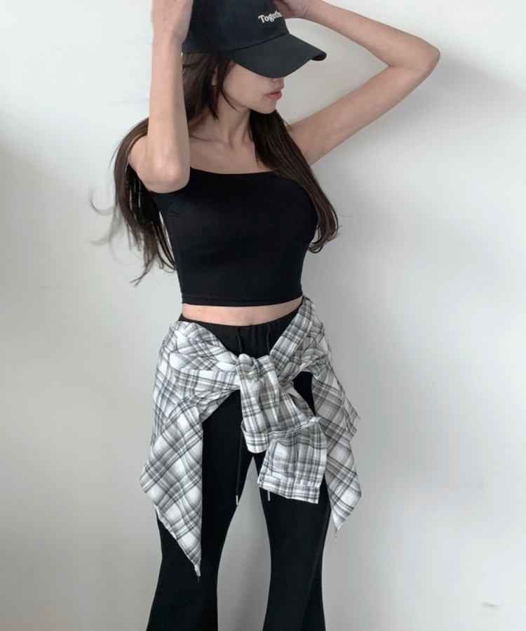 シャツ 【丈別】チェリーチェックシャツ BLACK