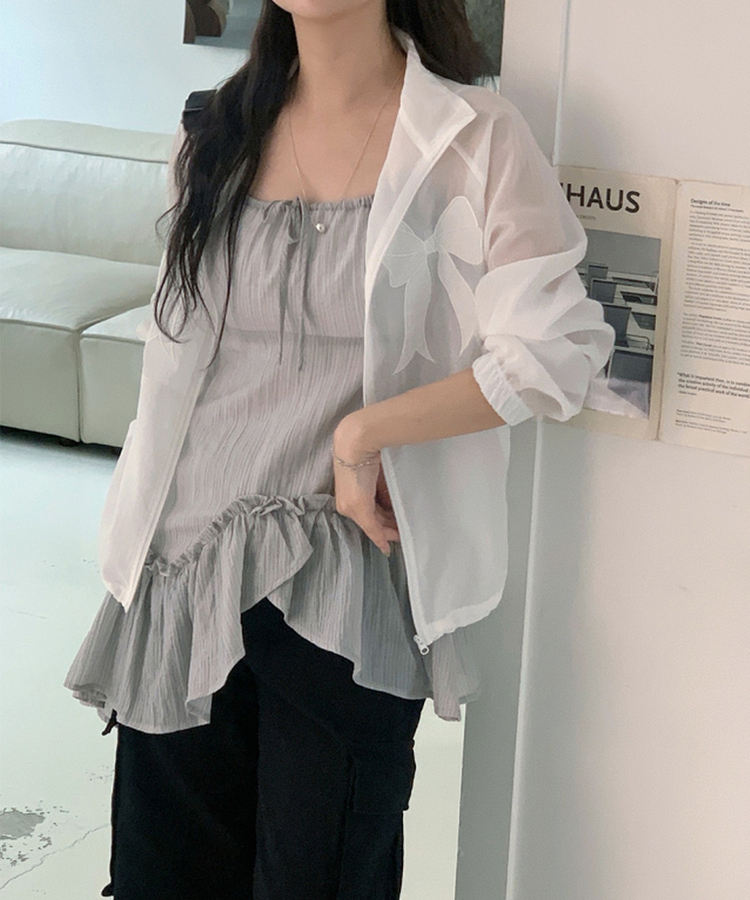 ミニワンピース アンバランスティアードワンピース GREY