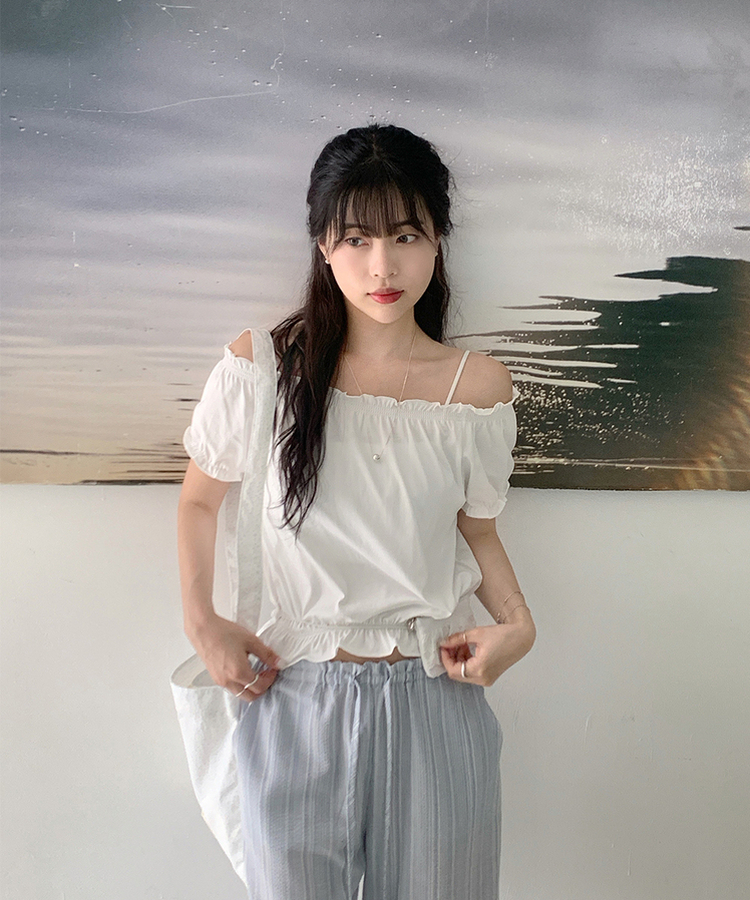 半袖Tシャツ シャーリング半袖Tシャツ IVORY