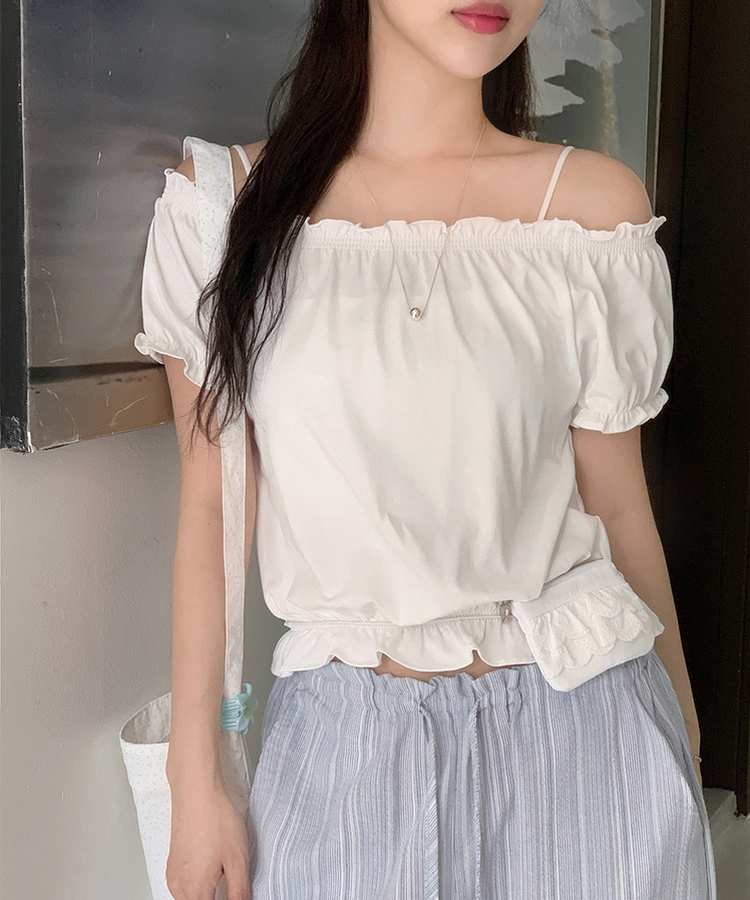 半袖Tシャツ シャーリング半袖Tシャツ IVORY