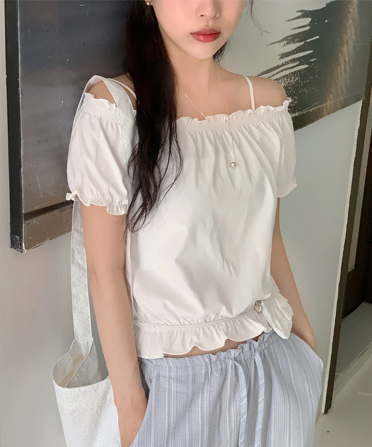 半袖Tシャツ シャーリング半袖Tシャツ IVORY
