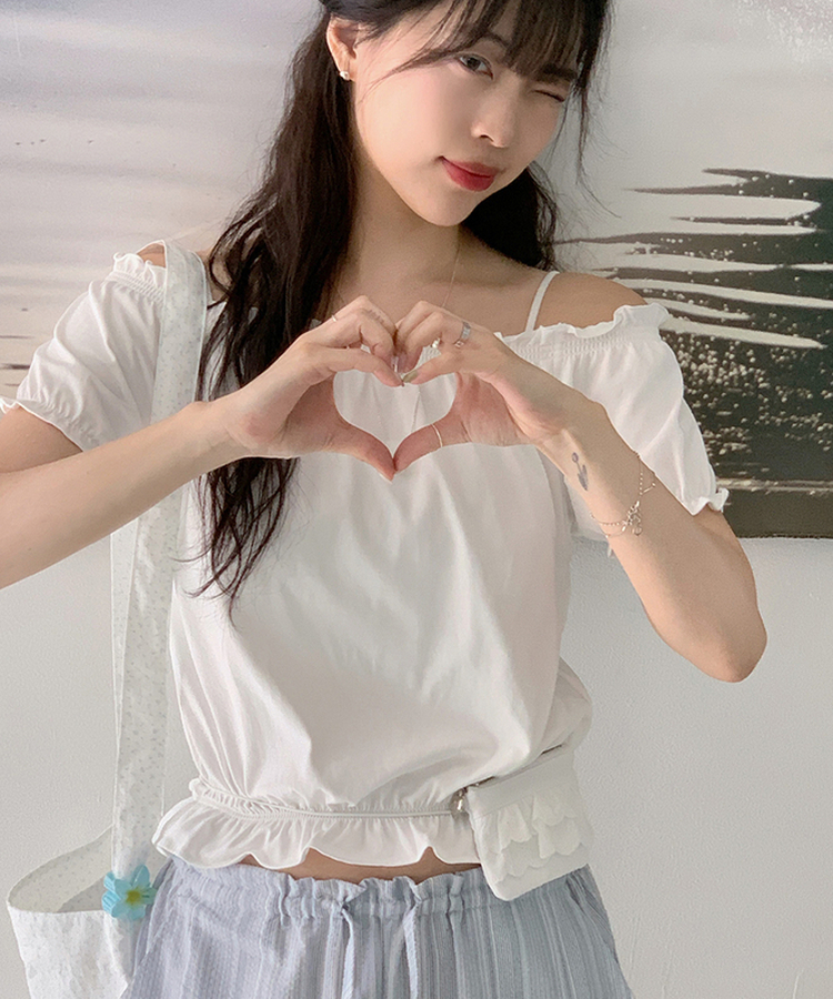 半袖Tシャツ シャーリング半袖Tシャツ IVORY