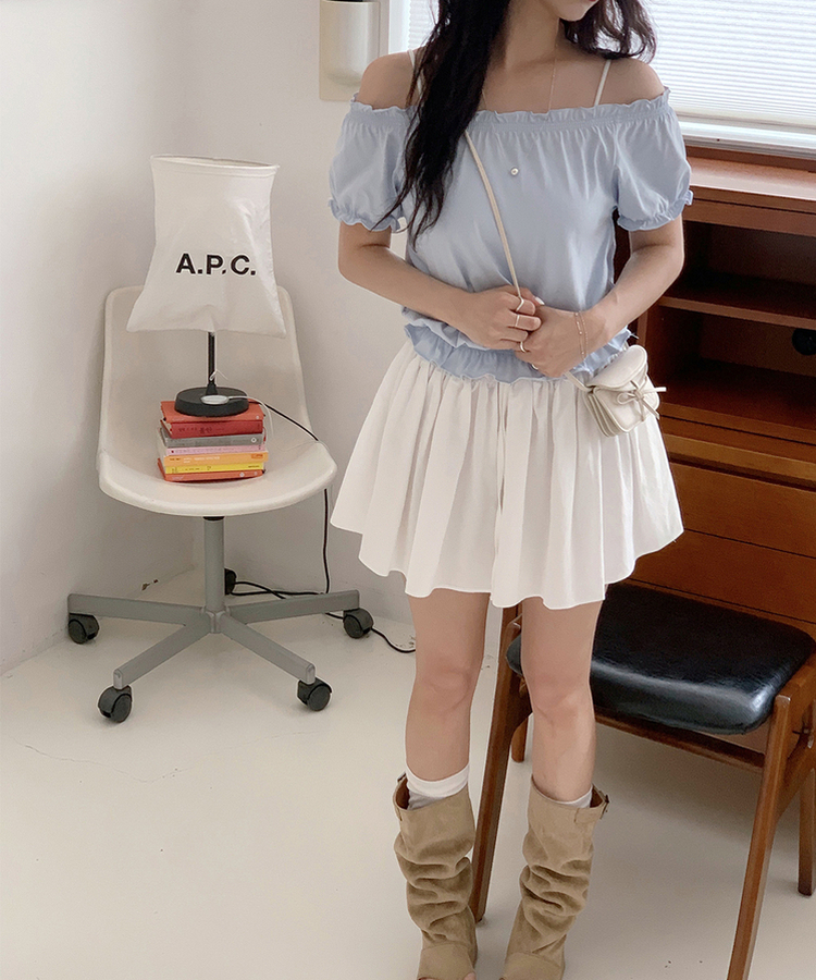 半袖Tシャツ シャーリング半袖Tシャツ SKY BLUE