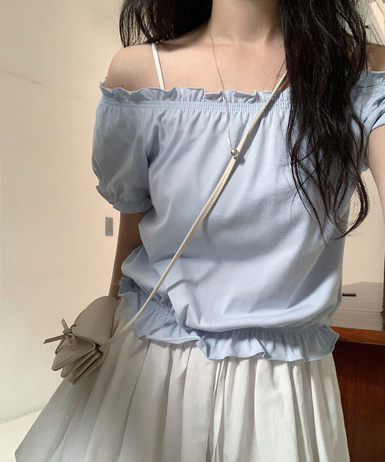 半袖Tシャツ シャーリング半袖Tシャツ SKY BLUE