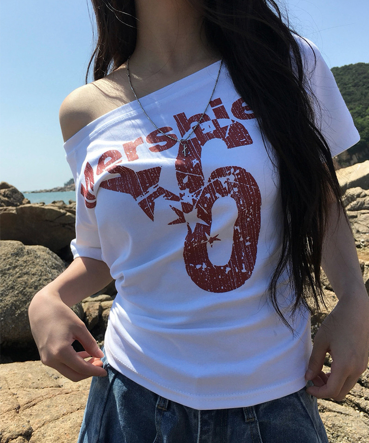 レタリングナンバー半袖Tシャツ WHITE