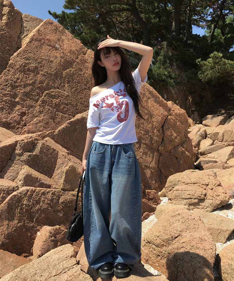 レタリングナンバー半袖Tシャツ WHITE