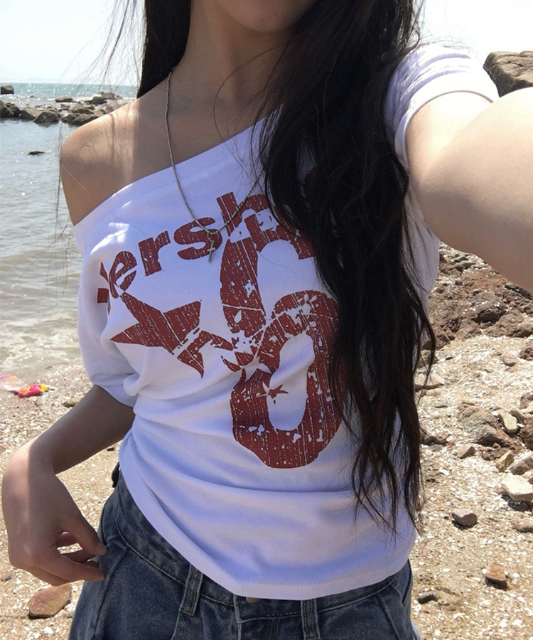 レタリングナンバー半袖Tシャツ WHITE