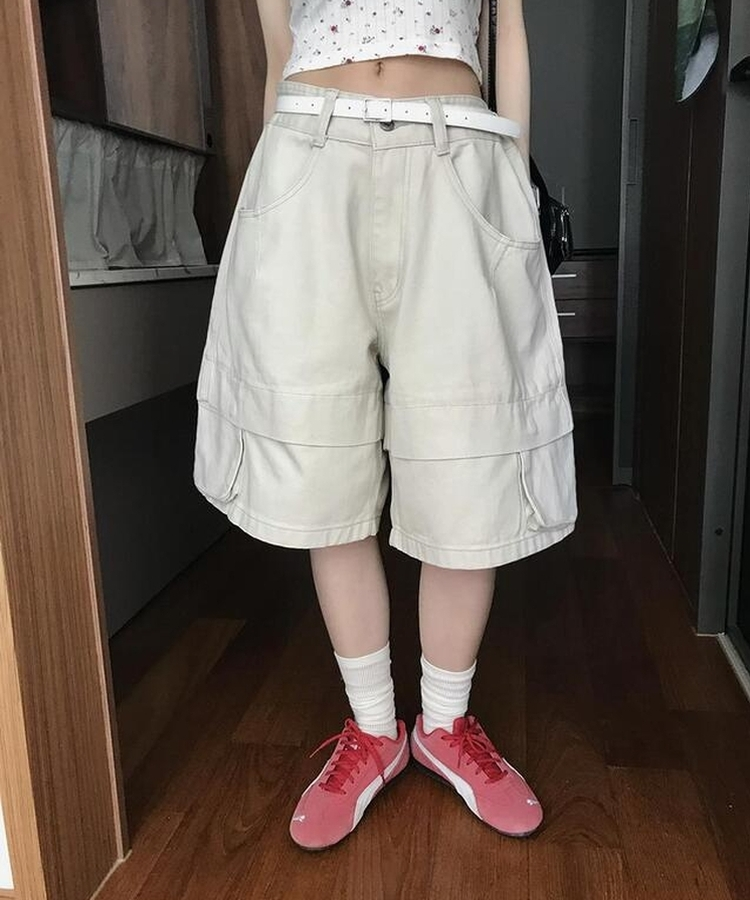 ショートパンツ アーモンドポケットバミューダパンツ LIGHT BEIGE