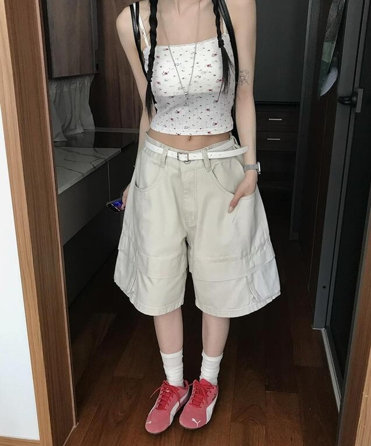 ショートパンツ アーモンドポケットバミューダパンツ LIGHT BEIGE