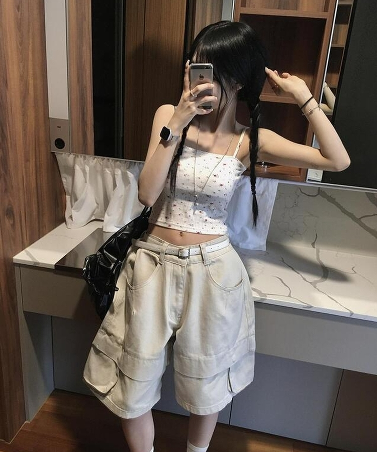 ショートパンツ アーモンドポケットバミューダパンツ LIGHT BEIGE