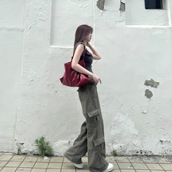 サイドポケットカーゴパンツ KHAKI