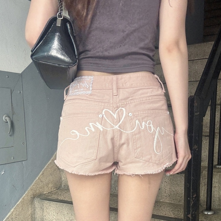 レタリングコットンショートパンツ PINK