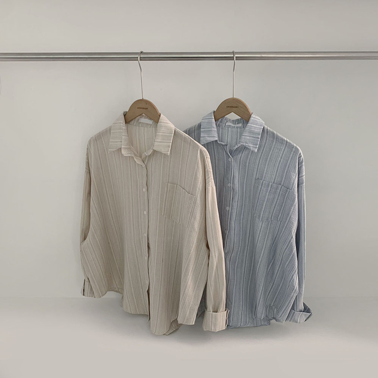 ストライプオーバーフィットシャツ