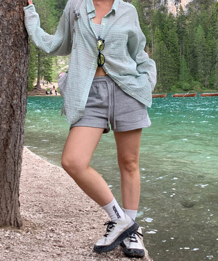 ショートパンツ ショートコットンパンツ GREY