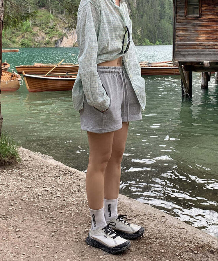 ショートパンツ ショートコットンパンツ GREY