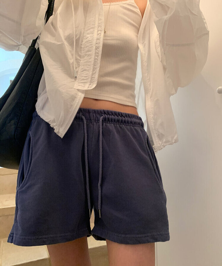 ショートパンツ ショートコットンパンツ BLUE