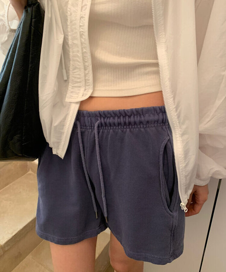 ショートパンツ ショートコットンパンツ BLUE