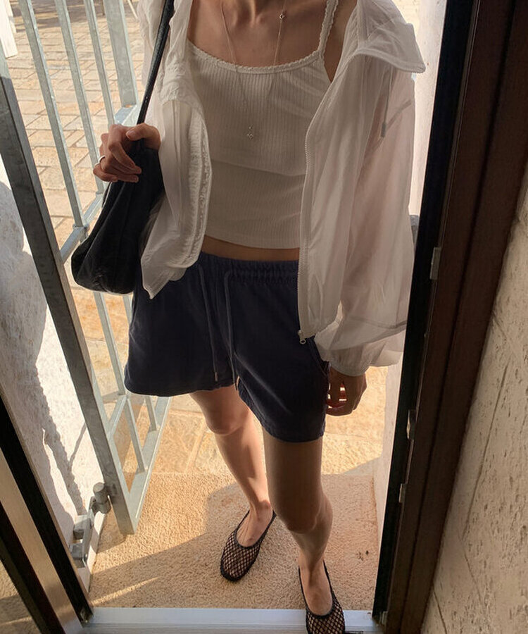 ショートパンツ ショートコットンパンツ BLUE