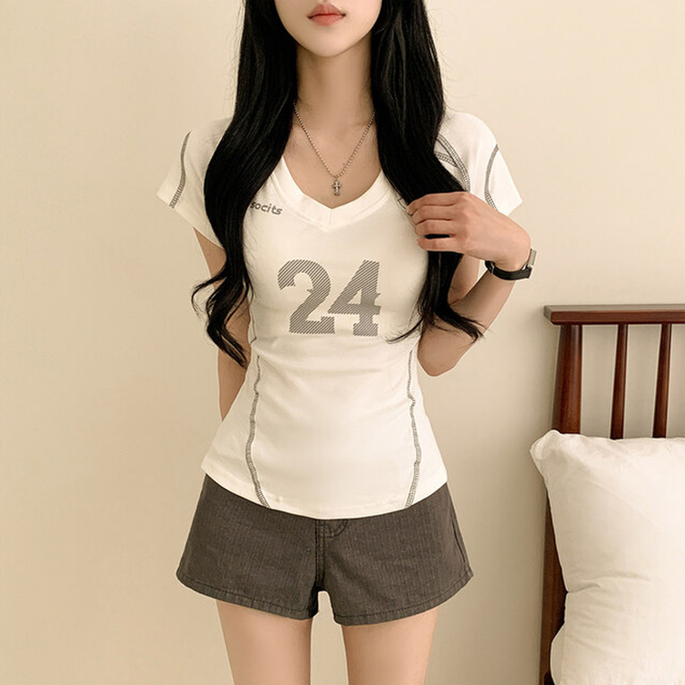 半袖Tシャツ 24プリンティングスリムクロップ半袖Tシャツ WHITE