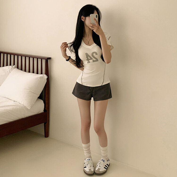 半袖Tシャツ 24プリンティングスリムクロップ半袖Tシャツ WHITE