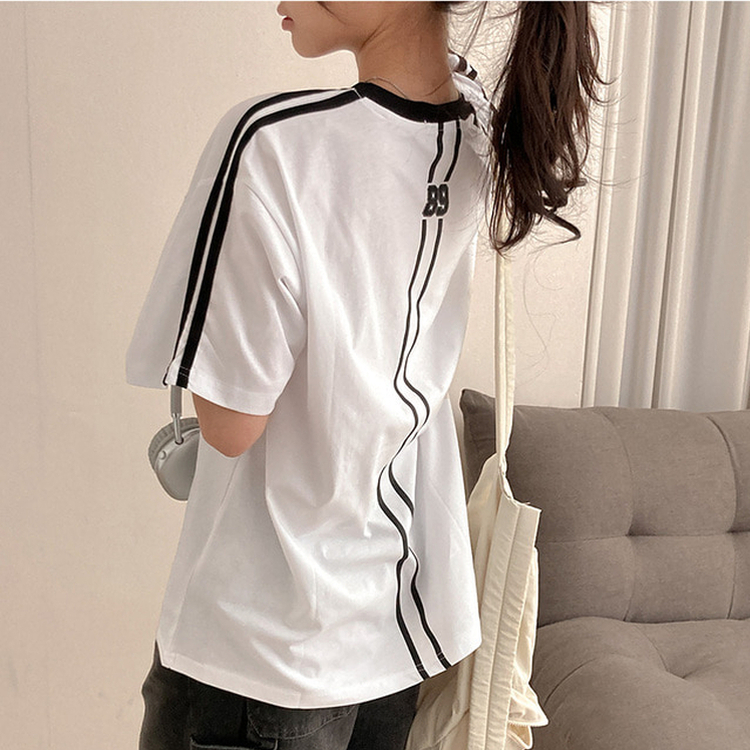 ラインレタリングユニフォーム半袖Tシャツ WHITE