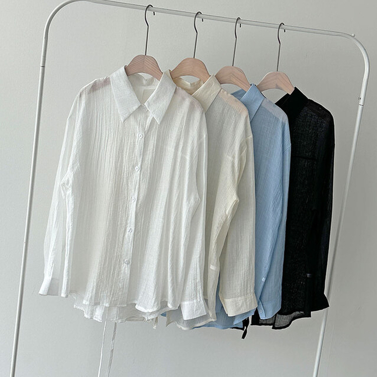 シャツ バックスリットストラップシャツ