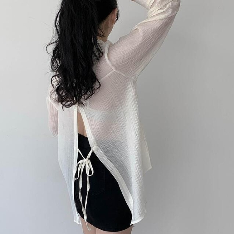 シャツ バックスリットストラップシャツ CREAM