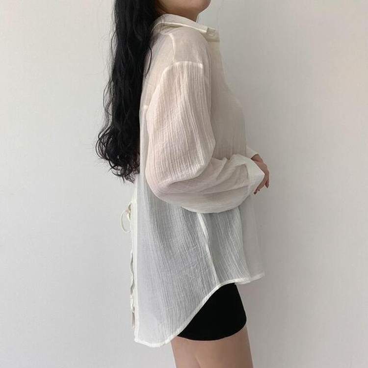 シャツ バックスリットストラップシャツ CREAM