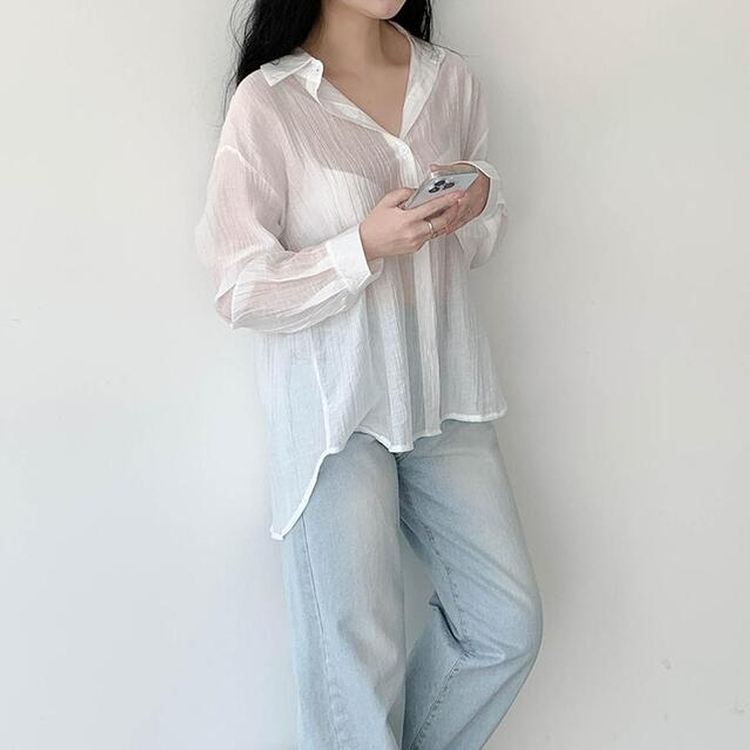 シャツ バックスリットストラップシャツ IVORY