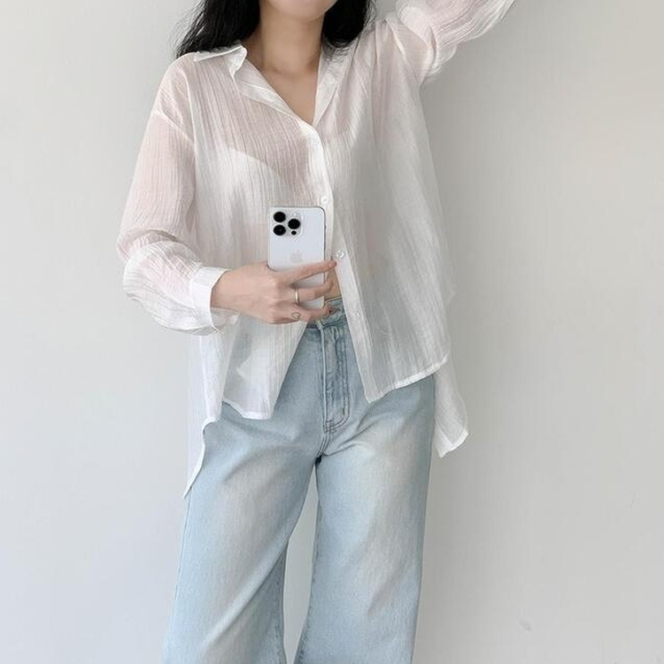 シャツ バックスリットストラップシャツ IVORY