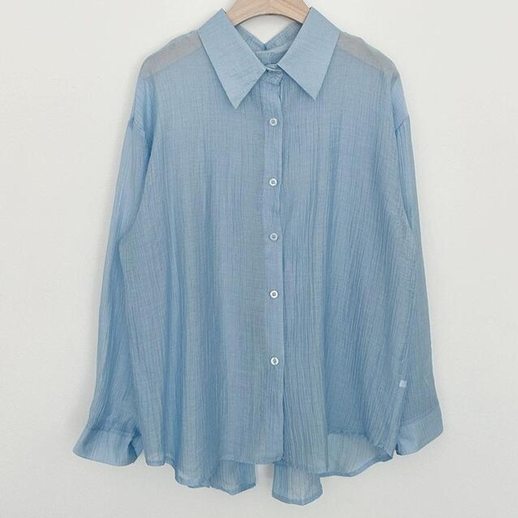 シャツ バックスリットストラップシャツ