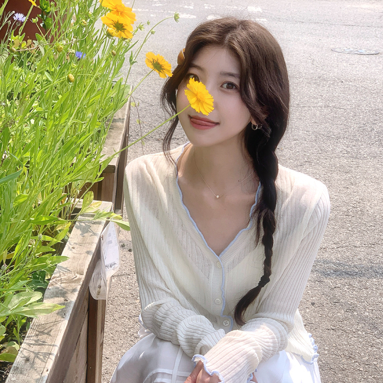 バイカラーカーディガン CREAM BEIGE