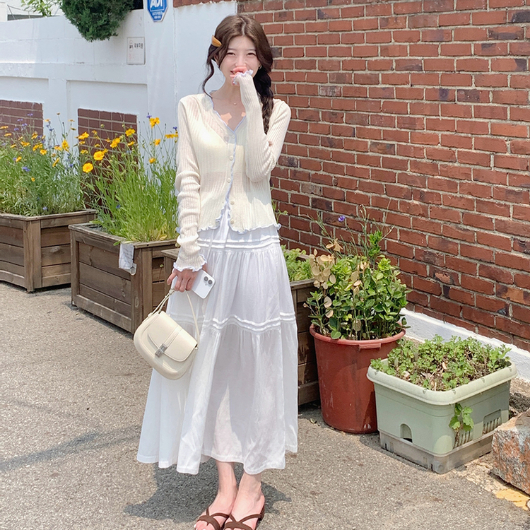 バイカラーカーディガン CREAM BEIGE